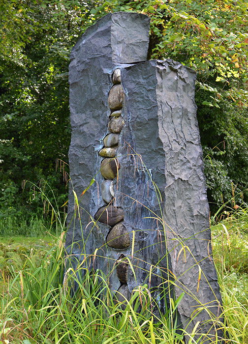 Modernes Brunnenobjekt aus Metall für den Garten, Kunst Unikat